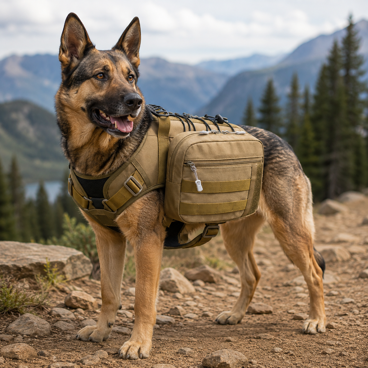 Premium Dog Hiking Backpack & Saddlebag Harness