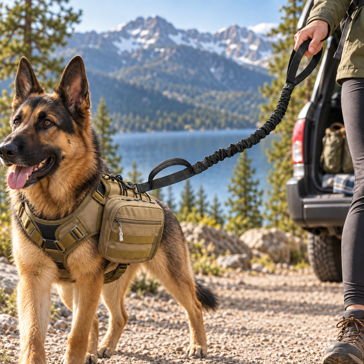 Shock Absorbing Adventure Bungee Dog Leash