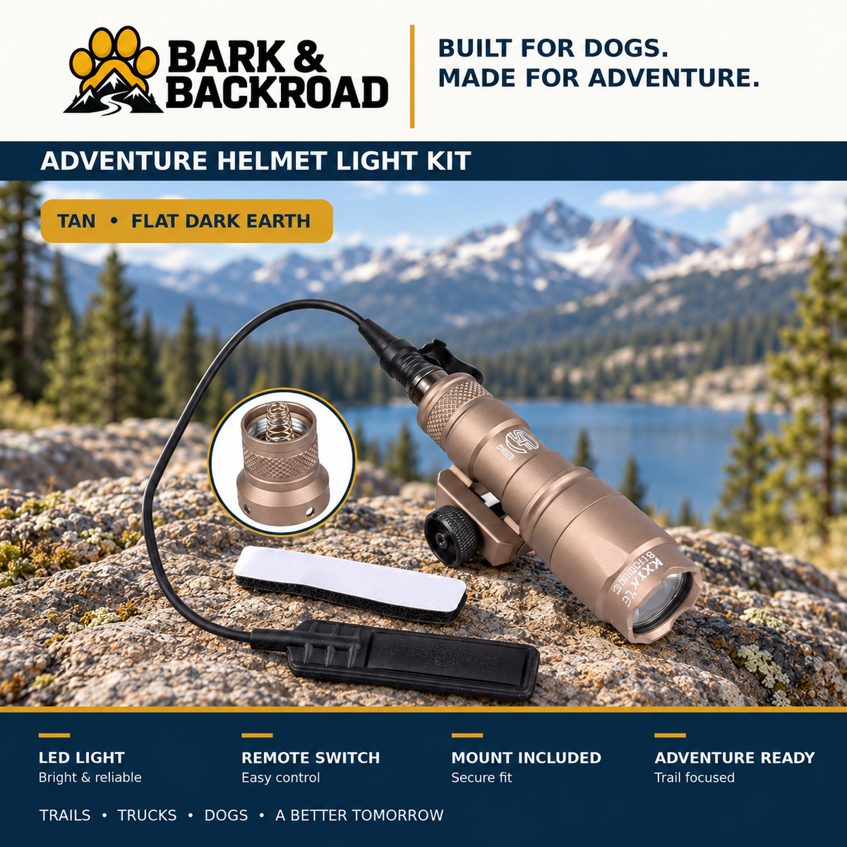Compact Tactical K9 Helmet Light