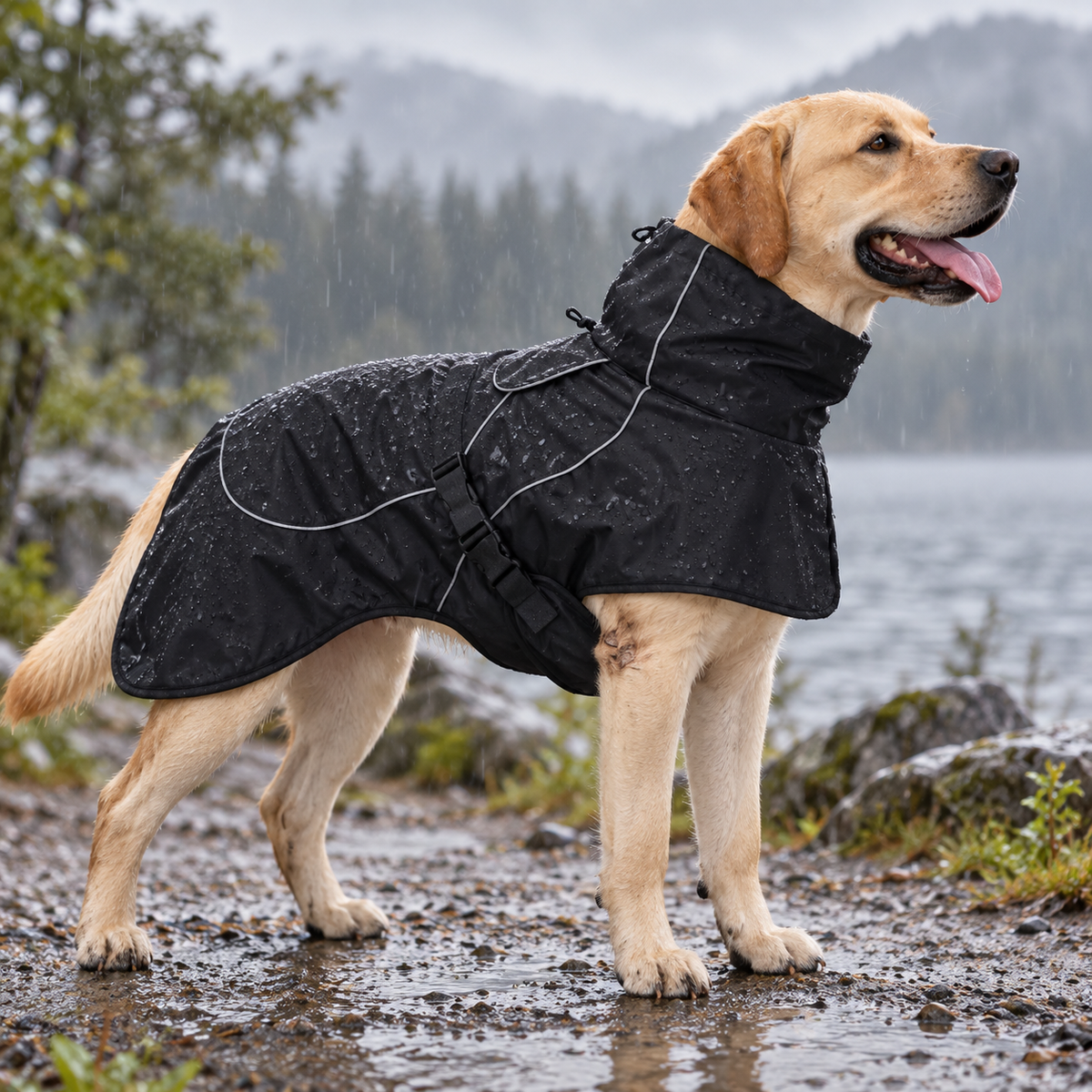 Lightweight Waterproof Adventure Dog Raincoat