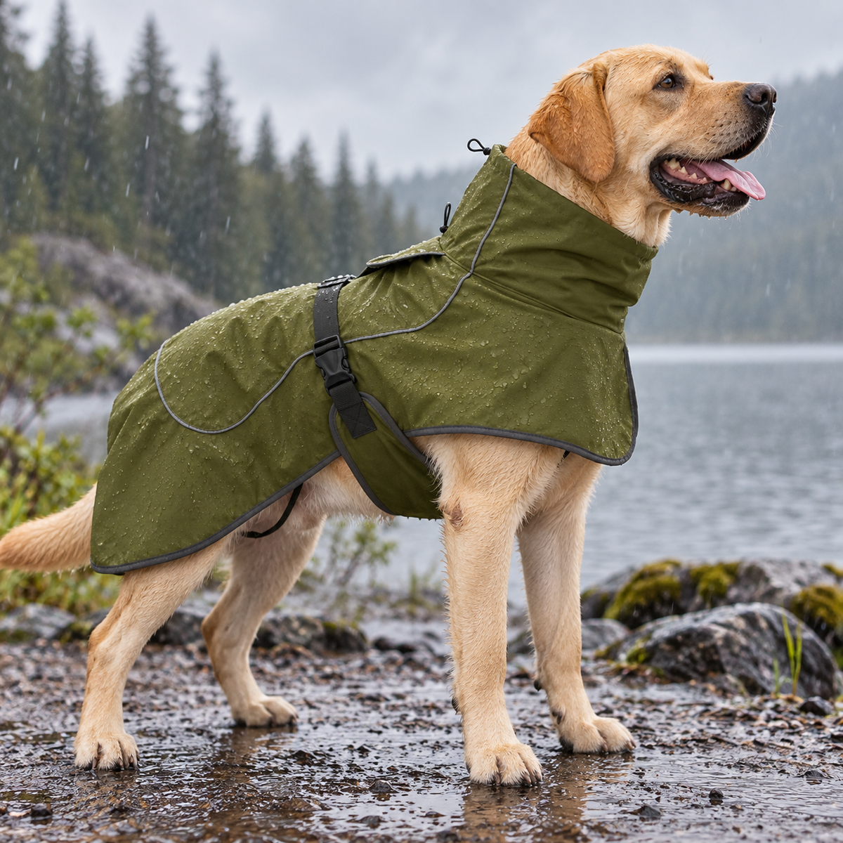 Lightweight Waterproof Adventure Dog Raincoat