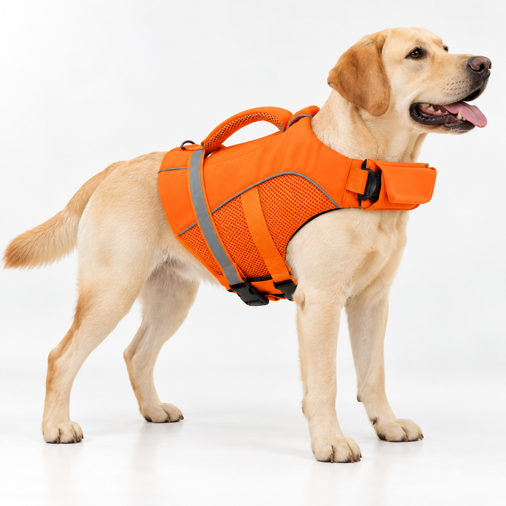 High-Buoyancy Adventure Dog Life Jacket with Rescue Handle