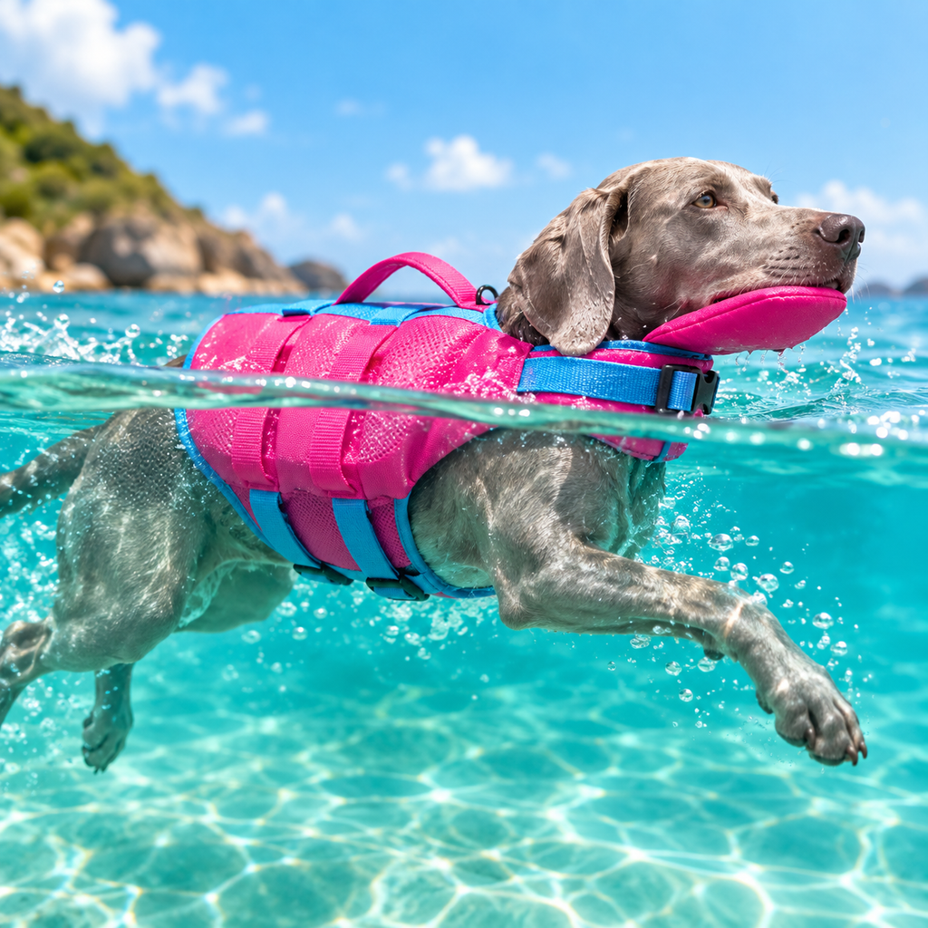High-Buoyancy Adventure Dog Life Jacket with Rescue Handle