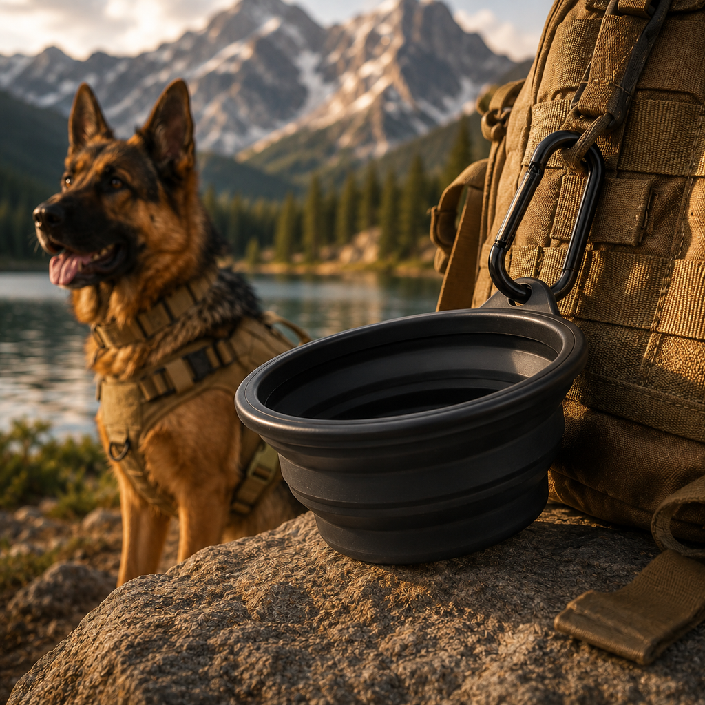 Collapsible Dog Travel Bowl with Carabiner