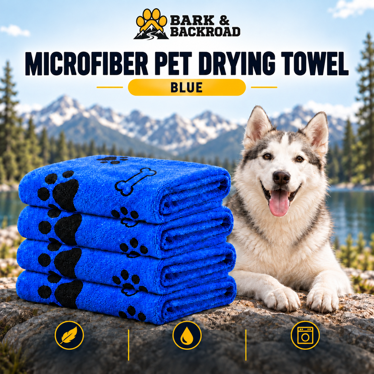 Quick-Dry Microfiber Dog Towels – 2 or 4 Pack
