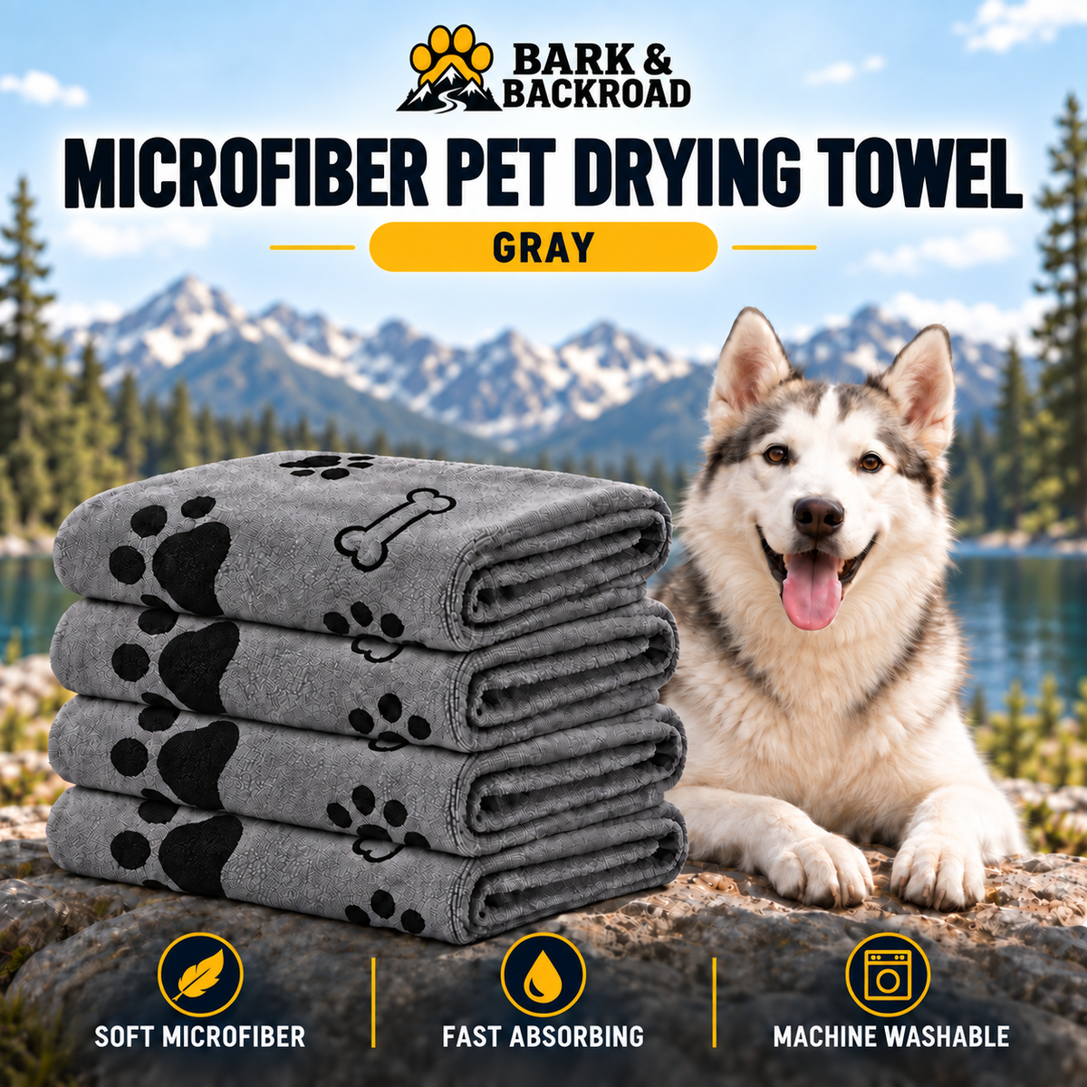 Quick-Dry Microfiber Dog Towels – 2 or 4 Pack
