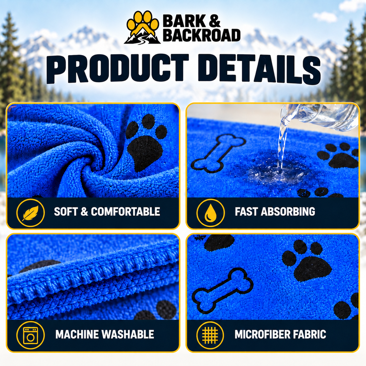 Quick-Dry Microfiber Dog Towels – 2 or 4 Pack