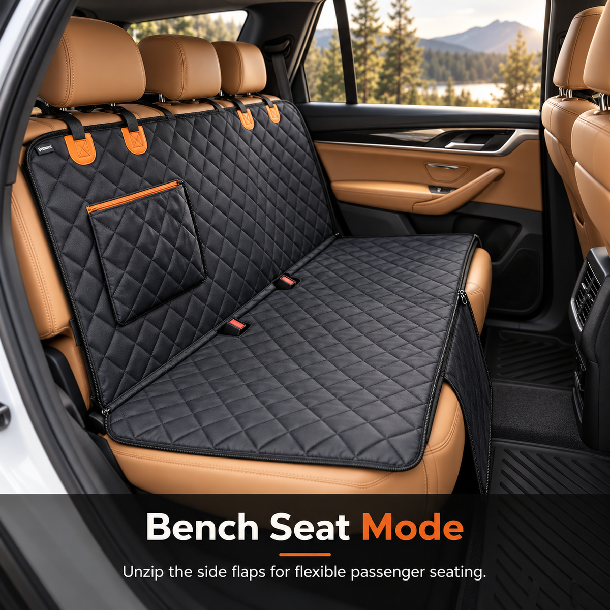Waterproof Dog Car Seat Hammock & Rear Seat Protector
