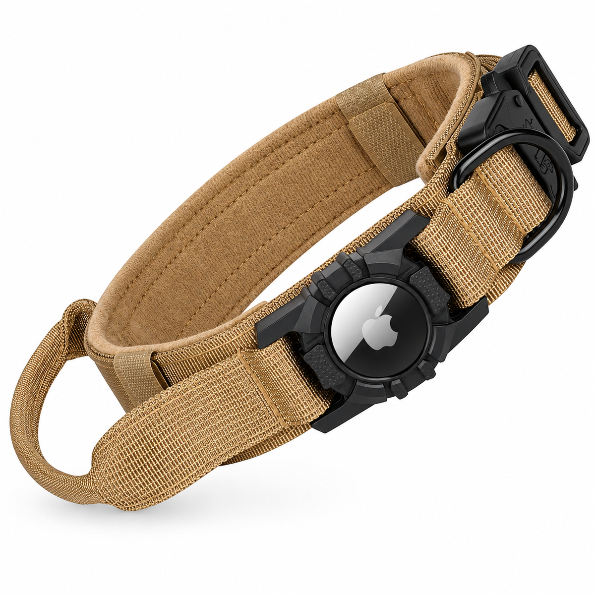 AirTag-Compatible Adventure Dog Collar with Control Handle