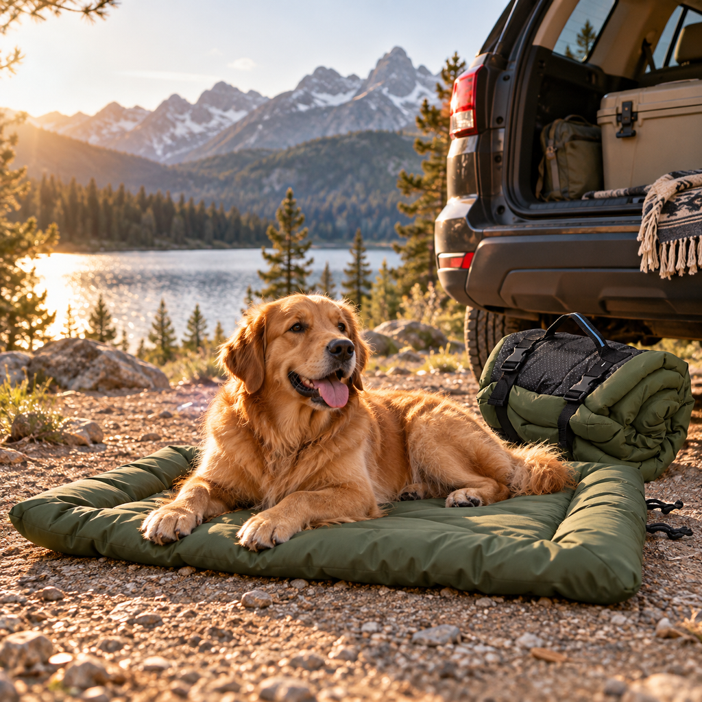 Adventure Roll-Up Dog Travel Bed - product image 1 | Bark & Backroad