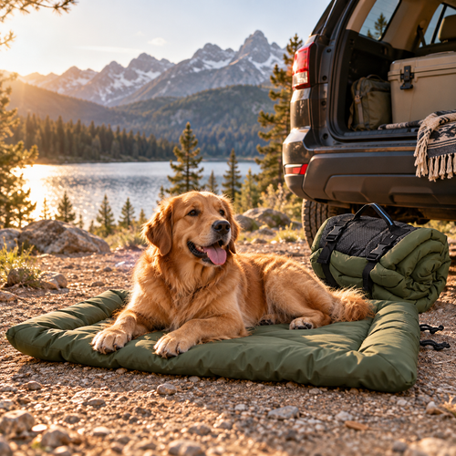 Adventure Roll-Up Dog Travel Bed - product image 1 | Bark & Backroad