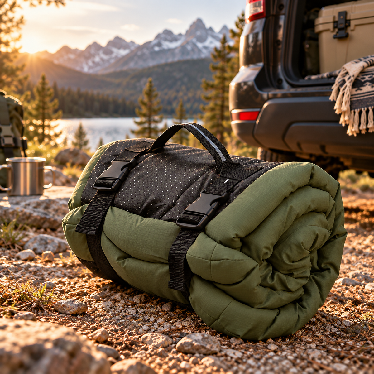 Adventure Roll-Up Dog Travel Bed - product image 2 | Bark & Backroad