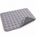 Gray quilted Adventure Cooling Dog Mat with breathable mesh backing