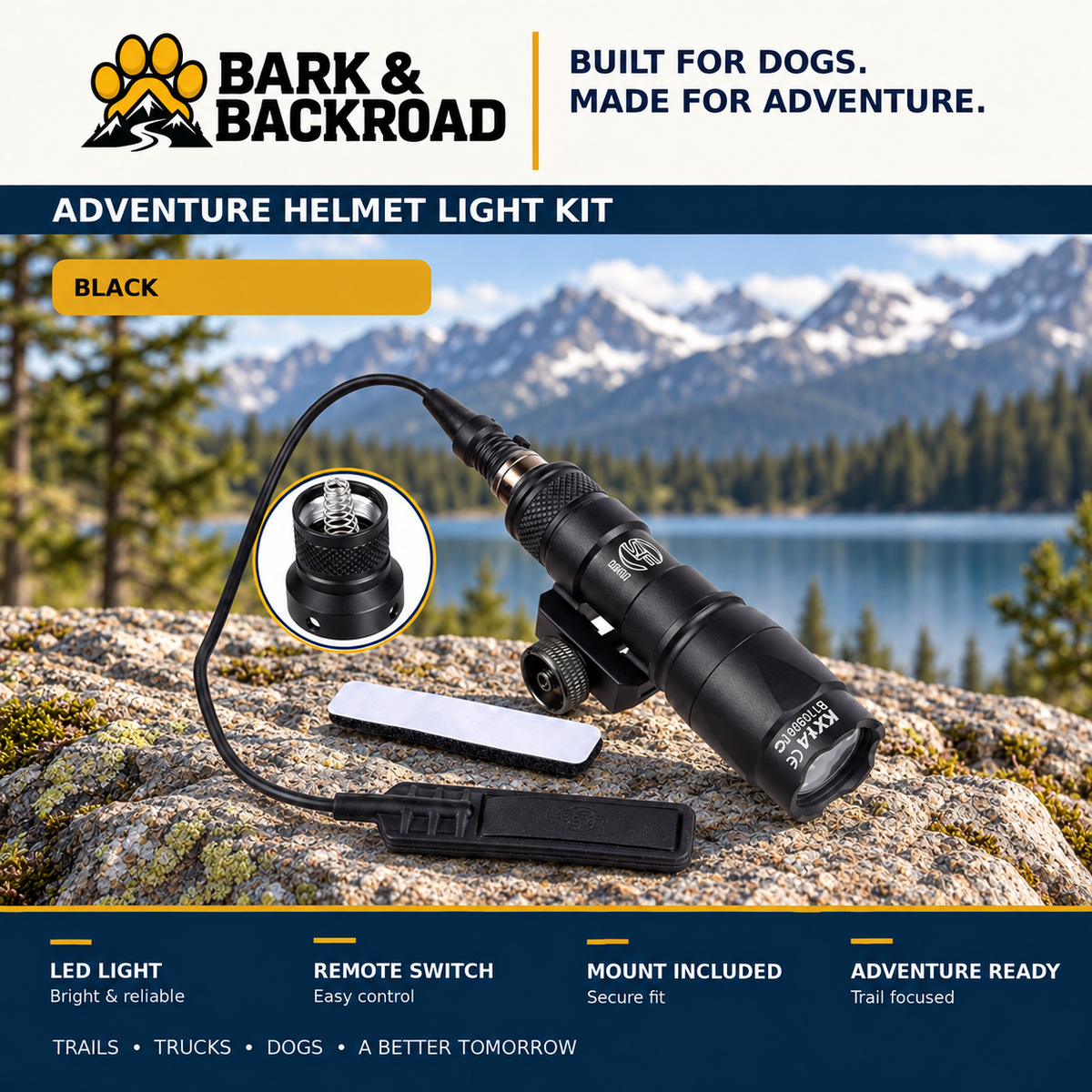 Compact Tactical K9 Helmet Light